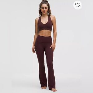 lululemon athletica foldover flare leggings - goodnight plum size 4